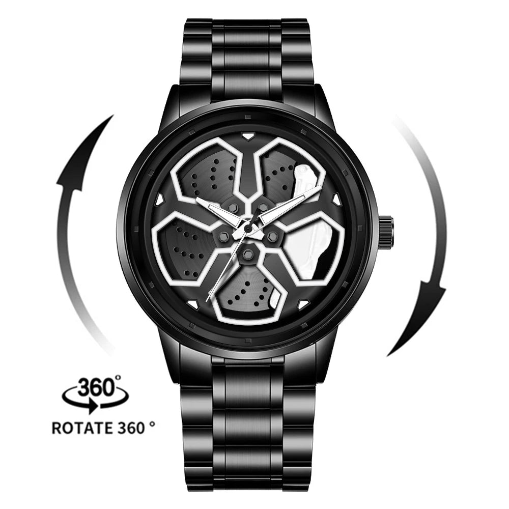 Kaleidoscope Sharingan Rotary Dial Watch 3D Japanese Anime Dial Quartz Men's Watch Top Brand Luxury Waterproof Fashion Men Watch
