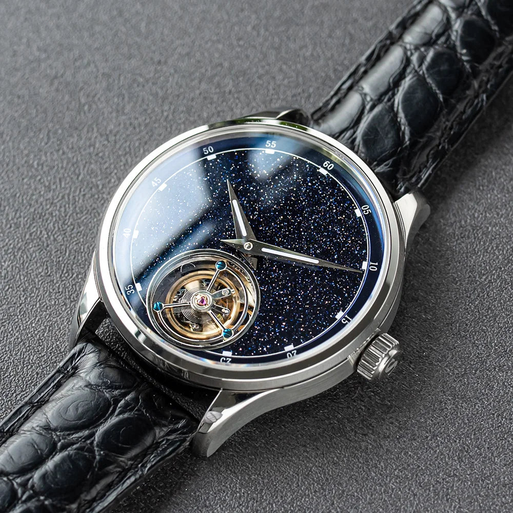 Sugess Tourbillon Master Mens Watch 2020 Blue GoldStone Limited Edition Luxury Business Watches Father Gift Tianjin Movement