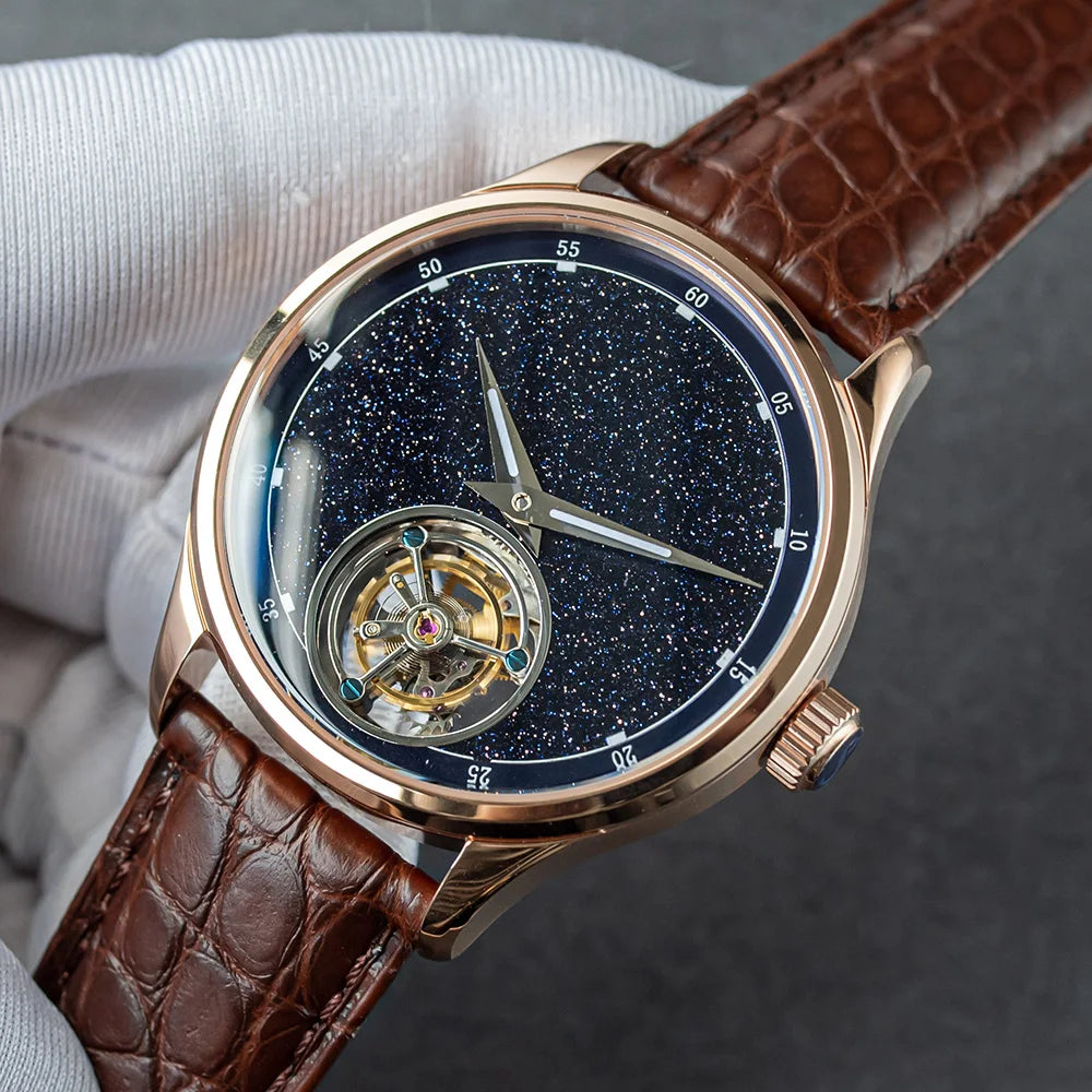 Sugess Tourbillon Master Mens Watch 2020 Blue GoldStone Limited Edition Luxury Business Watches Father Gift Tianjin Movement