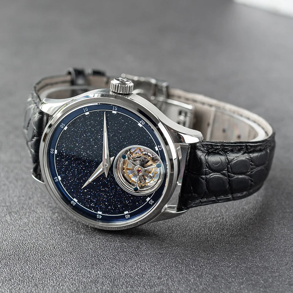 Sugess Tourbillon Master Mens Watch 2020 Blue GoldStone Limited Edition Luxury Business Watches Father Gift Tianjin Movement
