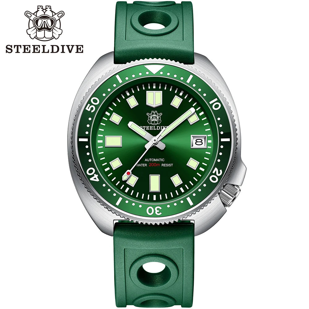 STEELDIVE SD1970 Automatic Mechanical Diver Watch Captain Willard NH35 Watches TURTLE Homage Water Resistant 200M Dive Watch Men