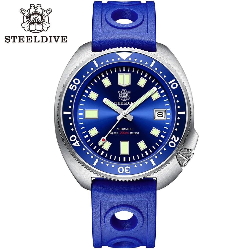 STEELDIVE SD1970 Automatic Mechanical Diver Watch Captain Willard NH35 Watches TURTLE Homage Water Resistant 200M Dive Watch Men