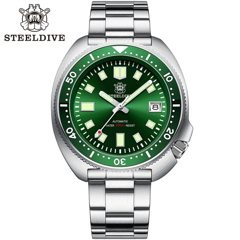 STEELDIVE SD1970 Automatic Mechanical Diver Watch Captain Willard NH35 Watches TURTLE Homage Water Resistant 200M Dive Watch Men