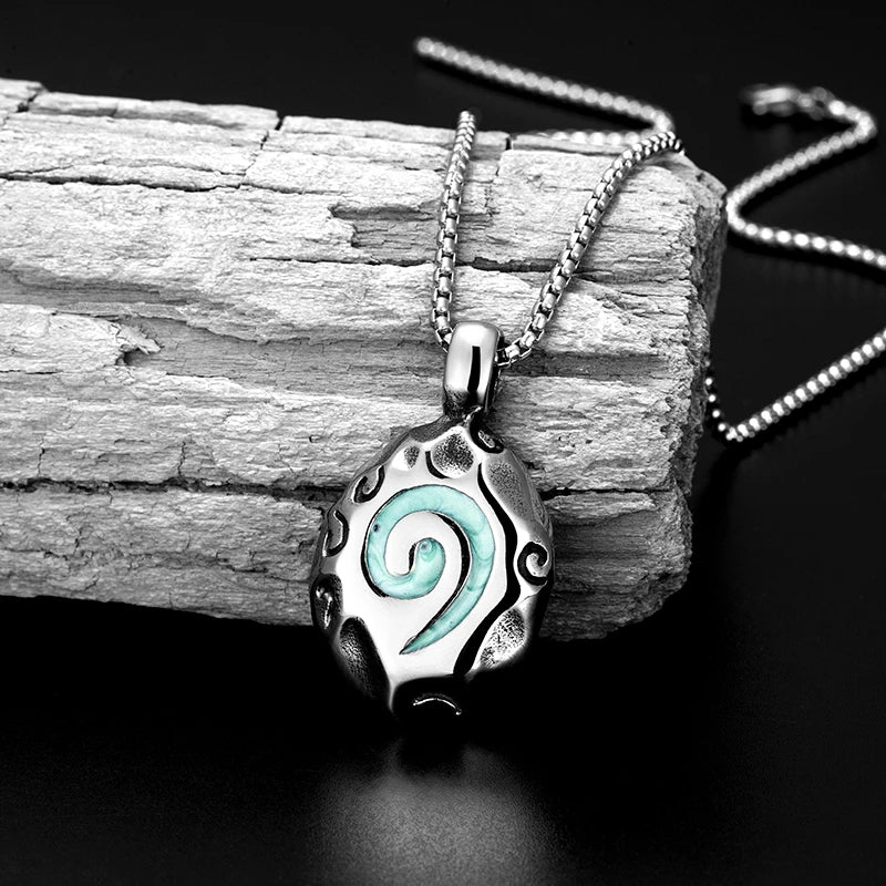 Trend Street Hearthstone Legend Pendant Necklace stainless Steel World of Warcraft Tide Chain Pendant For Men Women‘s Long Chai