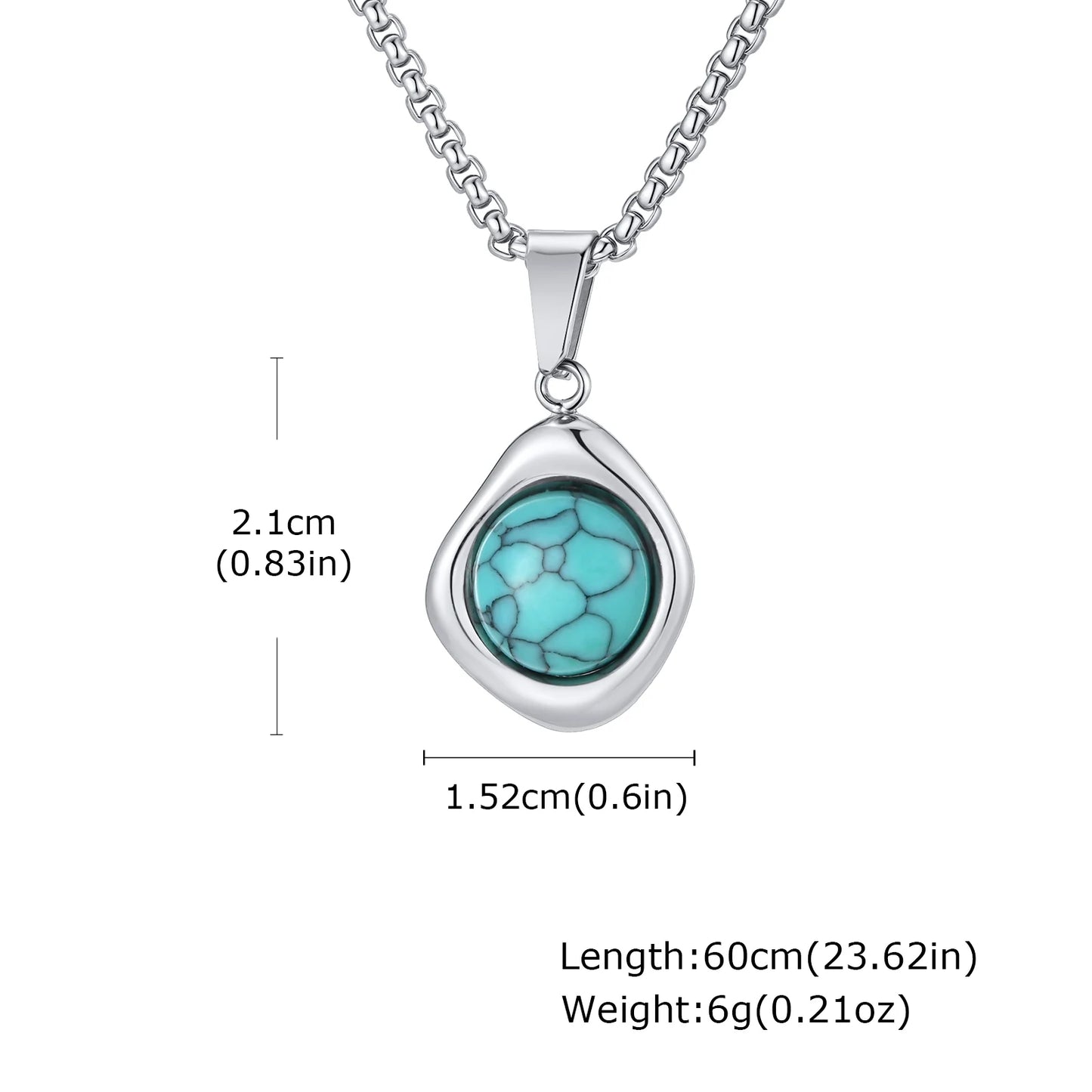 Stainless Steel Irregular Pendant Necklace for Men, Vintage Natural Agate Tiger Eye Stone Necklace, Fashion Punk Jewelry Gift