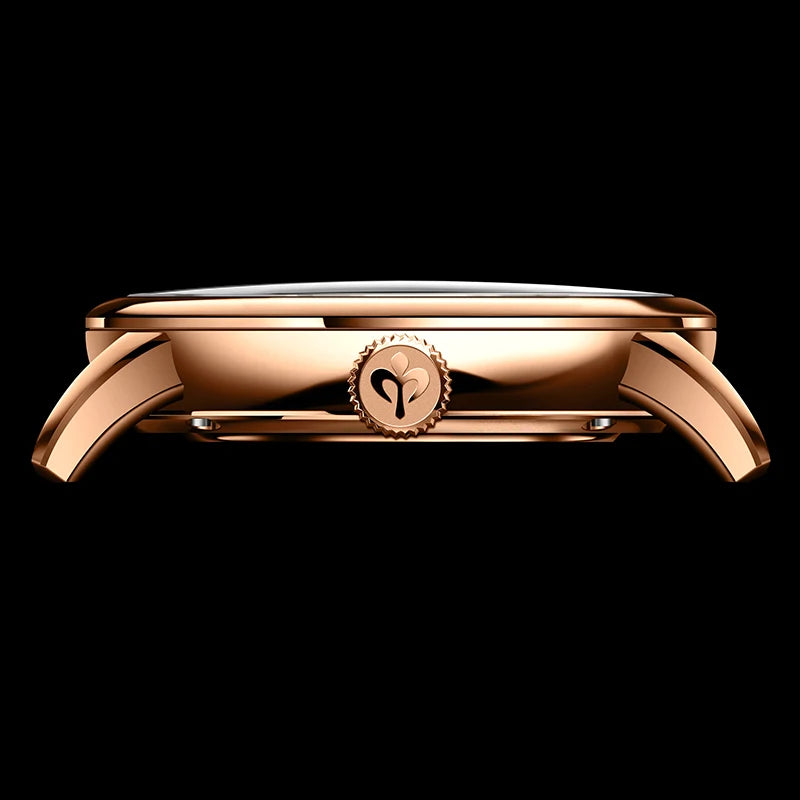 PONIGER Luxury Men's Watch Japanese Automatic Movement Landscape Painting Design Stainless Steel Waterproof Multifunction Clock