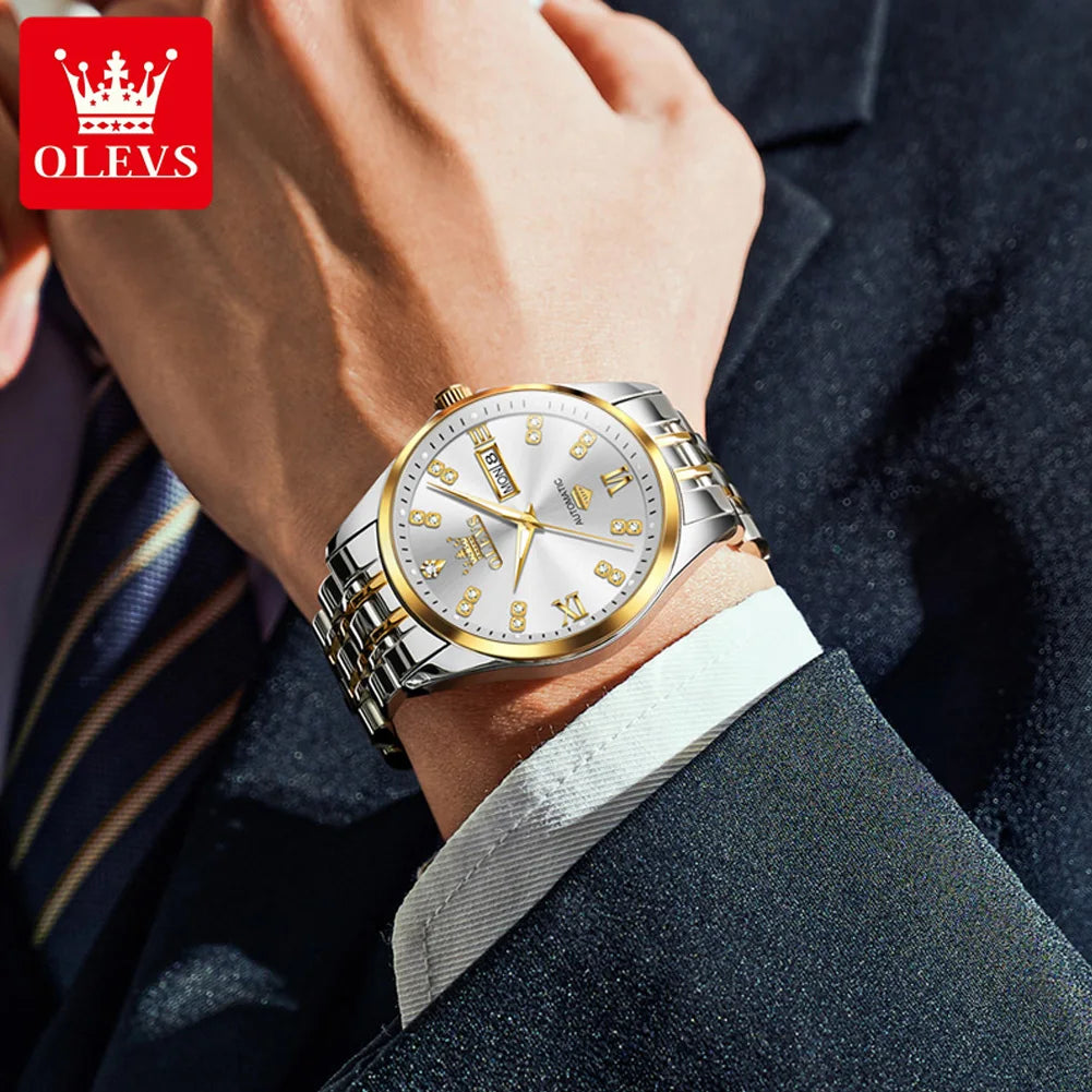 Diamond Calendar Watch - Dual Display Automatic