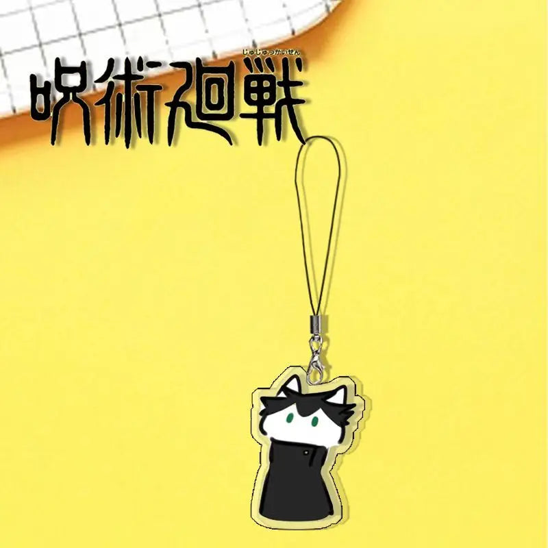 Anime Jujutsu Kaisen Itadori Yuji Satoru Gojo Suku Cartoon Cute Q Cat Keychain Backpack Pendant Mobile Phone Accessories Gifts