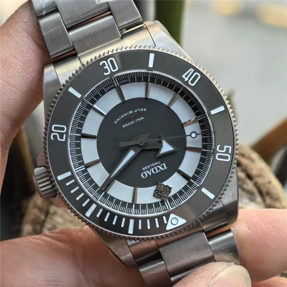 2024 New IXDAO Original Men's Automatic Mechanical Watch PT5000 Titanium Sport Diving BWG-9 Clock Relogios masculino