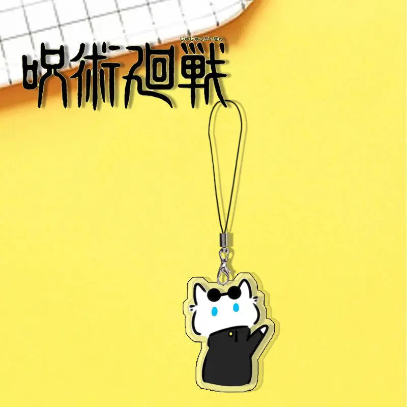 Anime Jujutsu Kaisen Itadori Yuji Satoru Gojo Suku Cartoon Cute Q Cat Keychain Backpack Pendant Mobile Phone Accessories Gifts