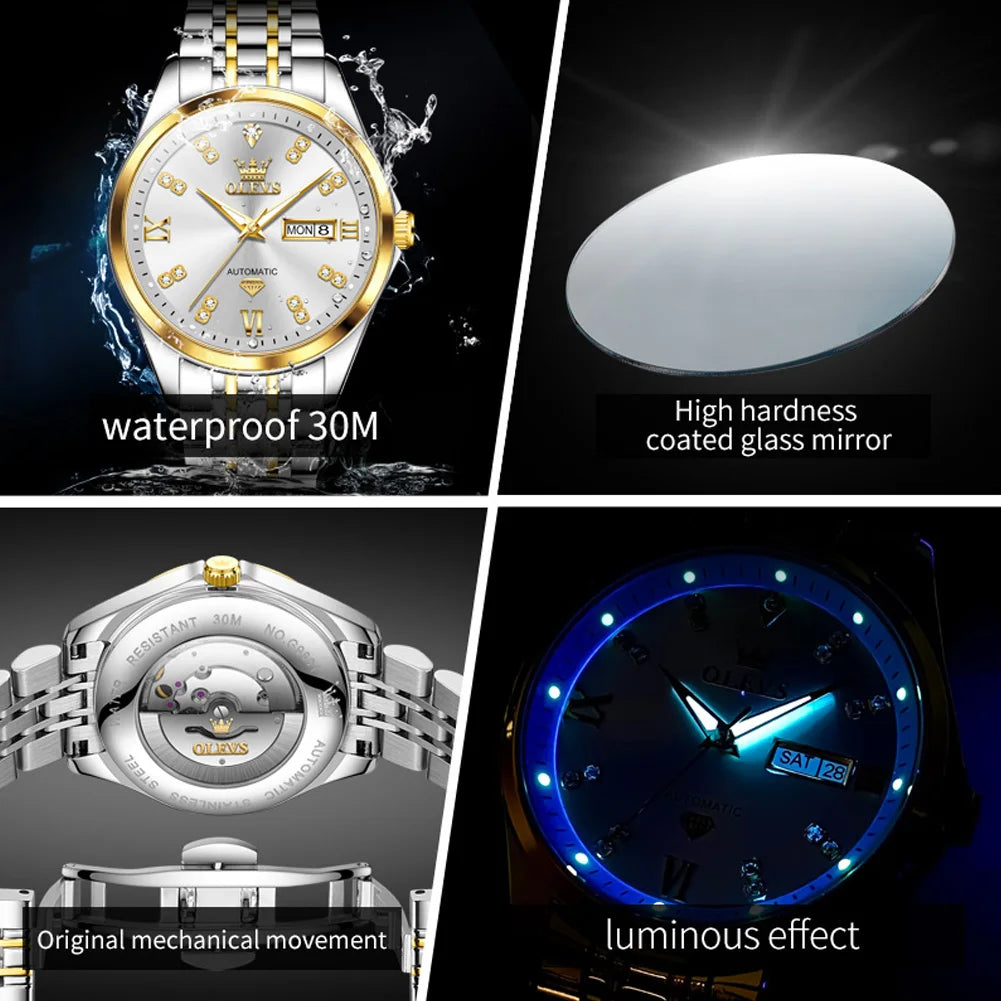 Diamond Calendar Watch - Dual Display Automatic