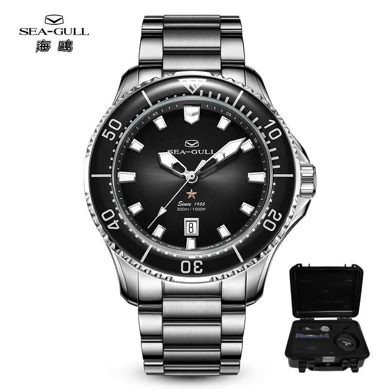 2025 Seagull Automatic Mechanical Watch Men Watch 300M Water Resistance 316L Stainless Steel Sapphire Crystal Ocean Series 1210