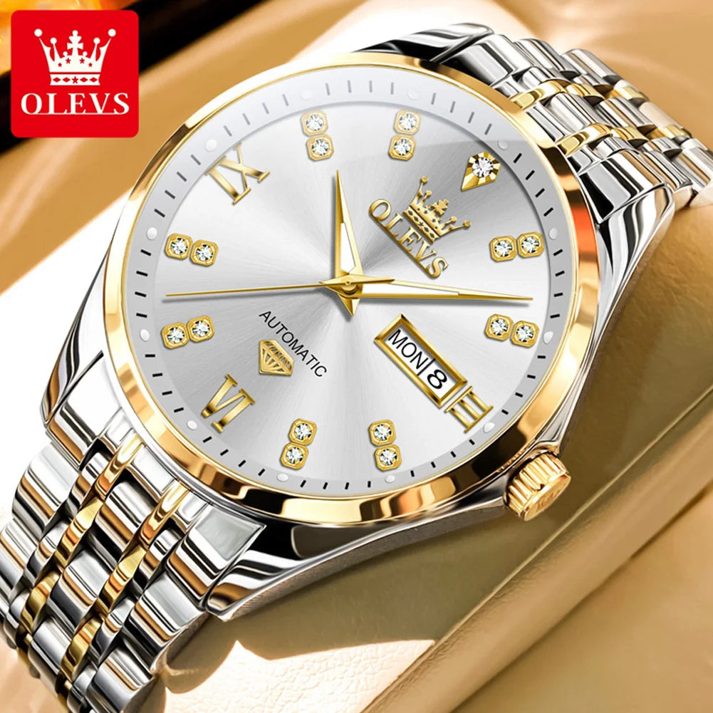 Diamond Calendar Watch - Dual Display Automatic