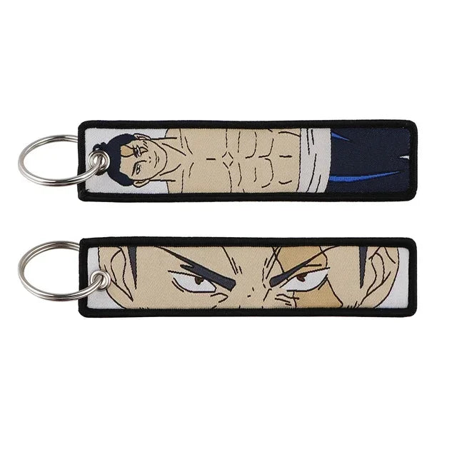 Anime Jujutsu Kaisen Satoru Gojo Geto Suguru Embroidery Key Fobs Japanese Manga Key Tag Keychain Key Ring Backpack Chaveiro
