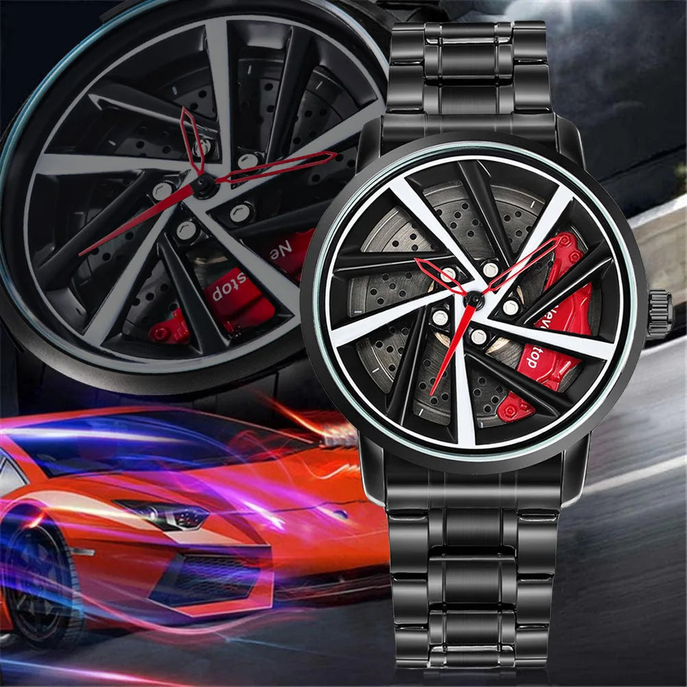 3D Spinning Car Wheel Watches for Men Japanese Anime Dial Quartz Men's Watch Top Brand Luxury Waterproof Fashion Men Watch