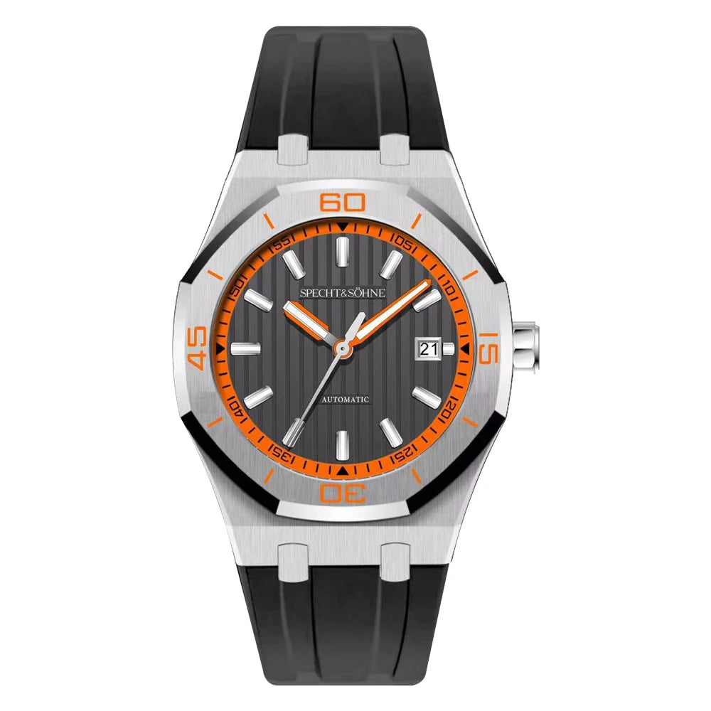 Specht & Sohne New 40mm Men Automatic Mechanical Watches Men Luxury Stainless Steel Watch Rubber Relogio Masculino Waterproof