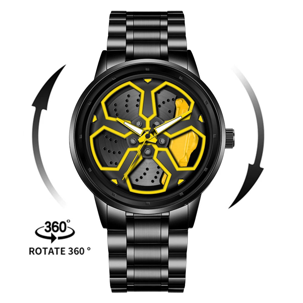 Kaleidoscope Sharingan Rotary Dial Watch 3D Japanese Anime Dial Quartz Men's Watch Top Brand Luxury Waterproof Fashion Men Watch