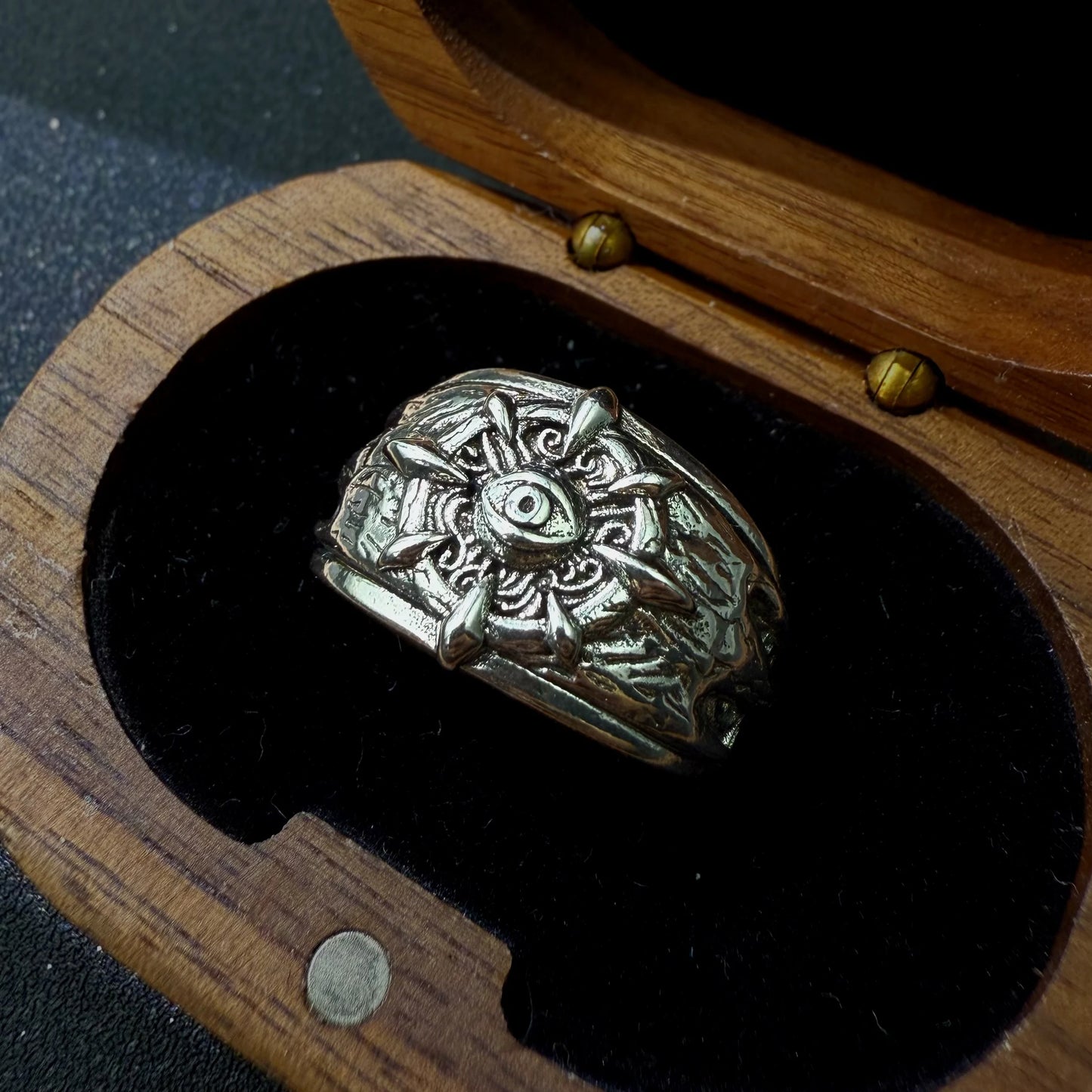 Retro “Reborn” Divine Eye Open Ring For Men Silver-plated Copper Punk Gothic Edgy Jewelry Hiphop Bikers Accessories Gift