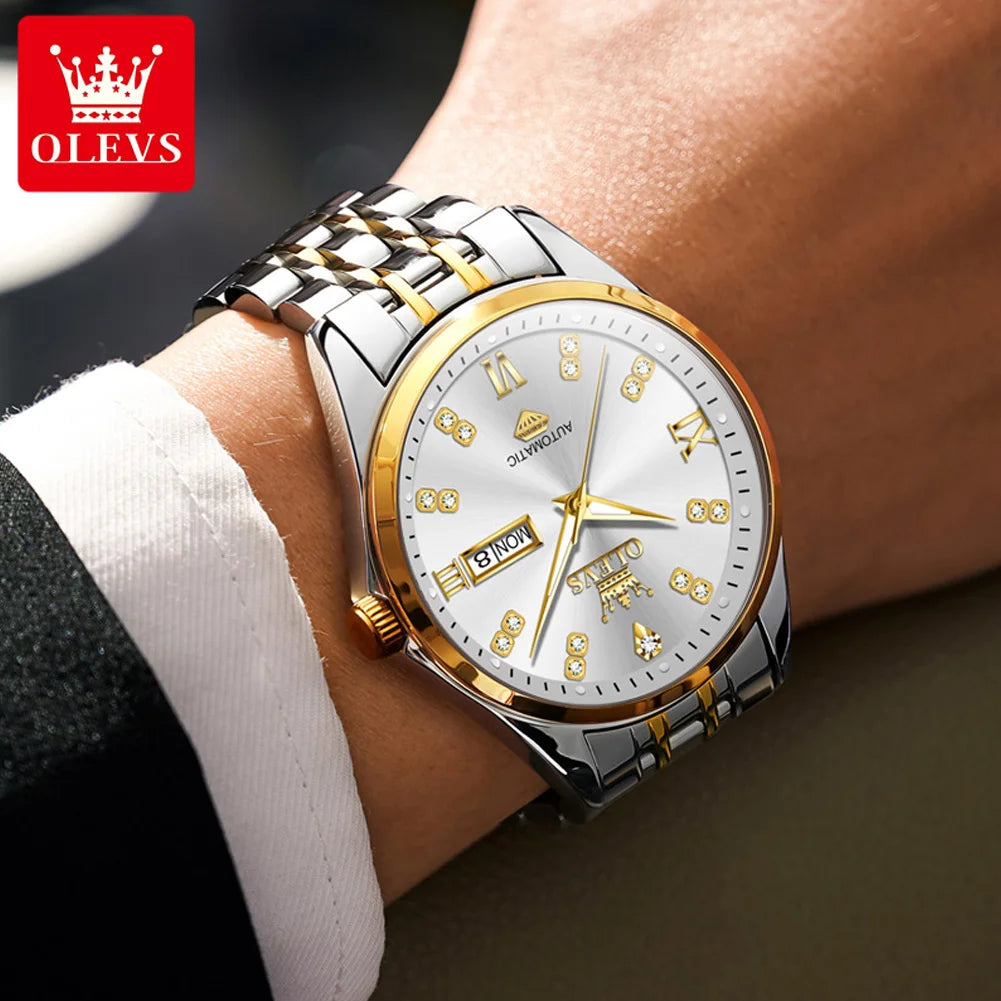 Diamond Calendar Watch - Dual Display Automatic