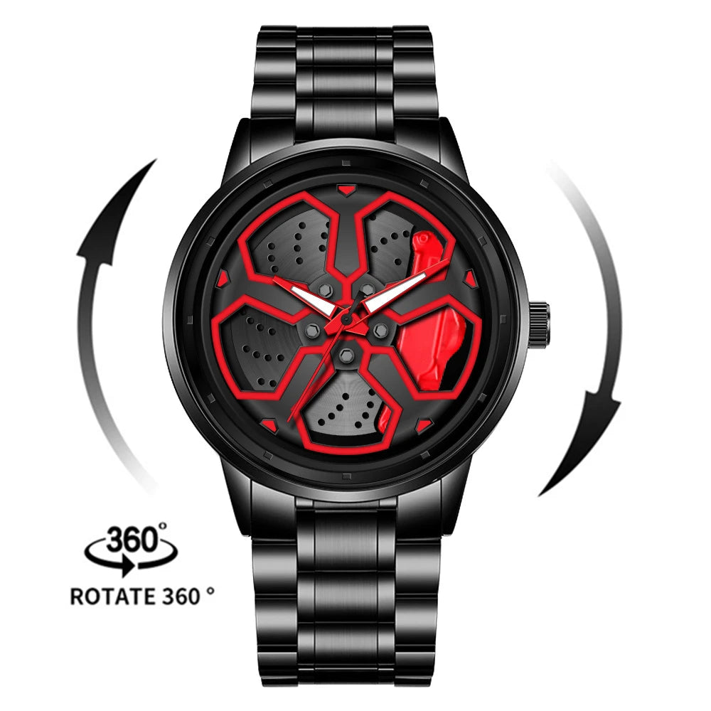Kaleidoscope Sharingan Rotary Dial Watch 3D Japanese Anime Dial Quartz Men's Watch Top Brand Luxury Waterproof Fashion Men Watch
