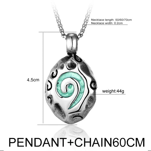 Trend Street Hearthstone Legend Pendant Necklace stainless Steel World of Warcraft Tide Chain Pendant For Men Women‘s Long Chai