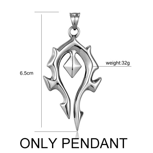 Trend Street Hearthstone Legend Pendant Necklace stainless Steel World of Warcraft Tide Chain Pendant For Men Women‘s Long Chai