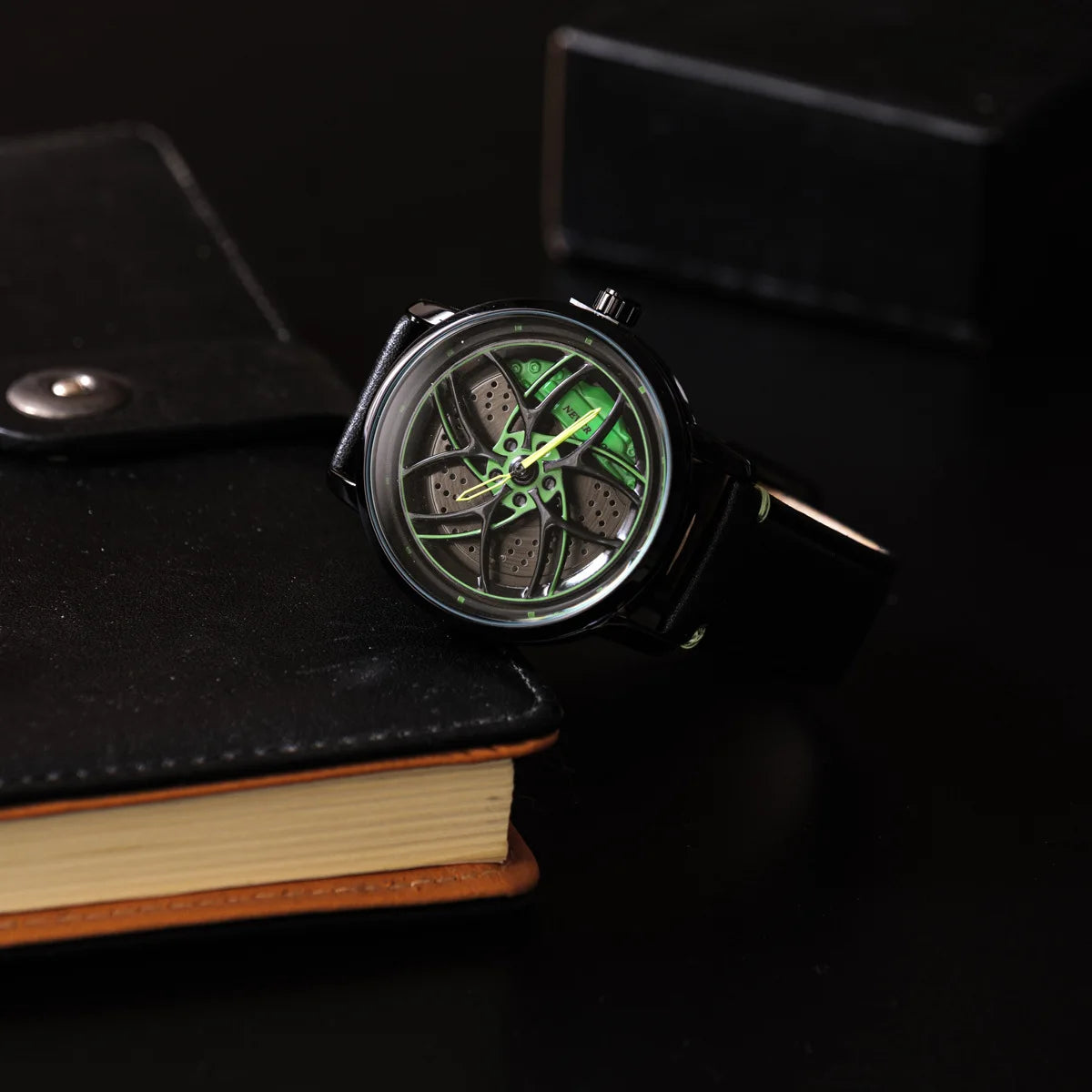 3D Sports Car Wheel Hub Mens Watches Spinnning Wholesale Cartoon Characters Watches Quartz Waterproof 360 Rotate Reloj Hombre