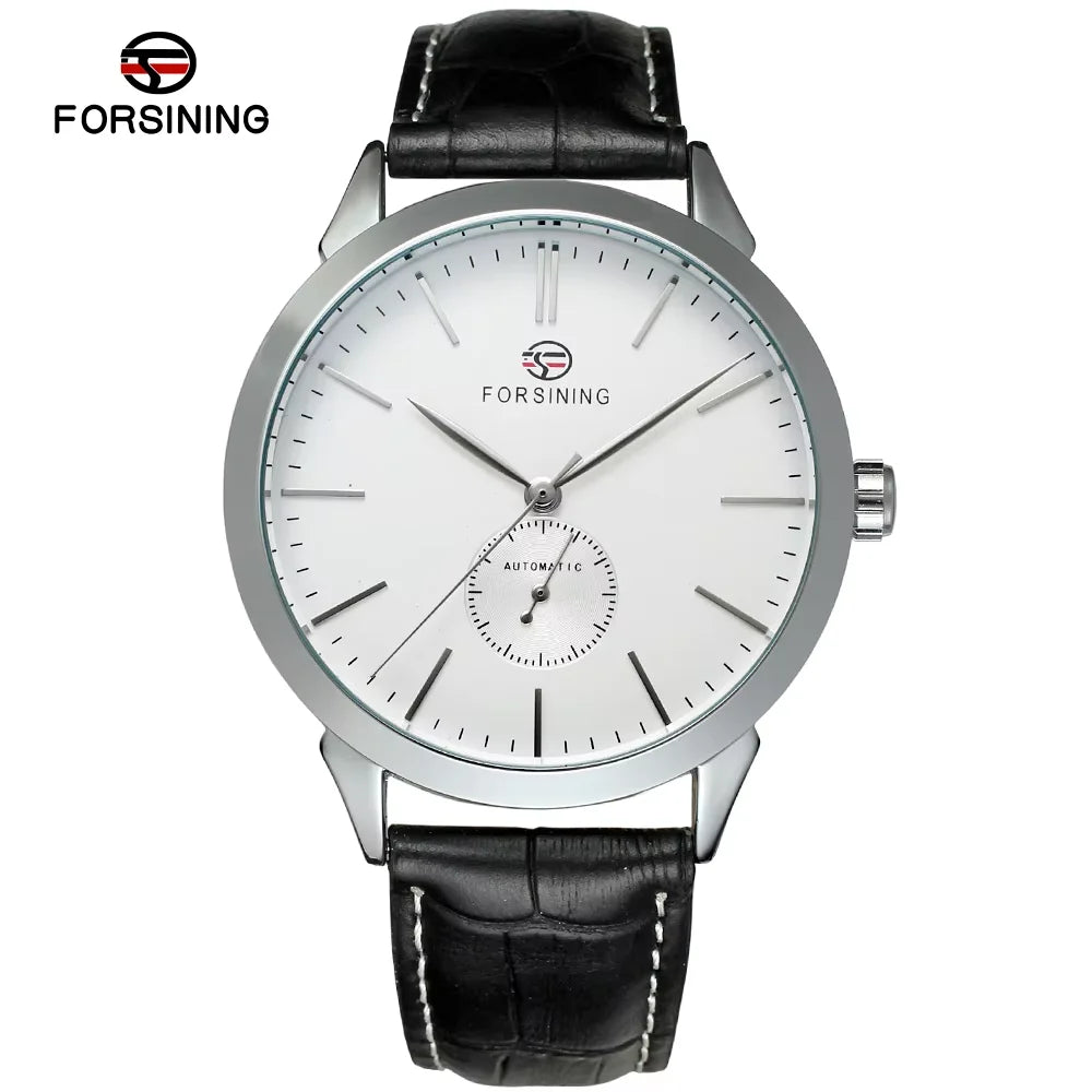 FORSINING Casual fashion mechanical Watch Small circle second nail scale Penetrable mechanical watch Circular belt Men's Watch