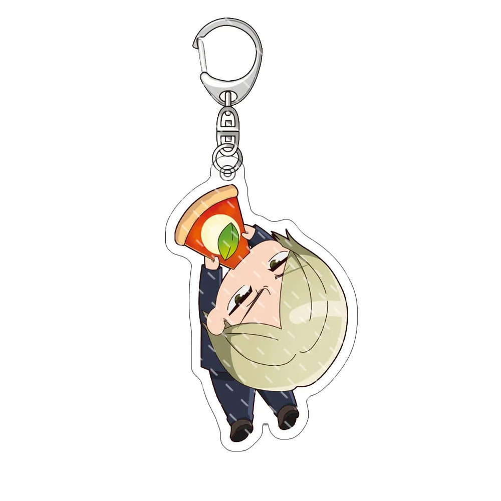 Anime Jujutsu Kaisen Pendant Keychain Car Key Chain Q Edition Satoru Gojo Key Ring Mobile Phone Bag Hanging Gift Edc Keyring