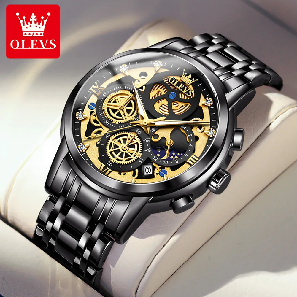 OLEVS Popular men watches fashion trendy 30m waterproof quartz watch for man date luminous Original brand Chronograph wristwatch