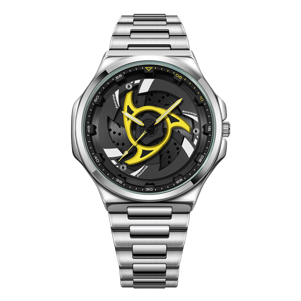Men's Black Steel Quartz Watch - Stylish Rotating Bezel, Premium Creative Gift Idea