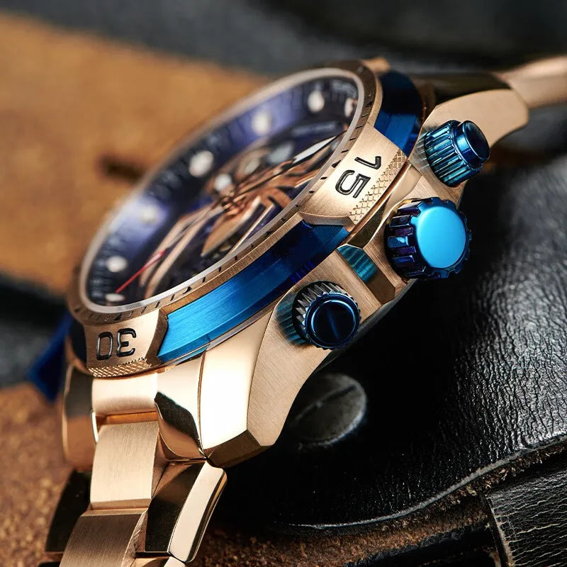 Reef Tiger/RT New Design Sport Automatic Watch Spider Dial with Year Month Perpetual Calendar Bracelet Watches RGA3532SP