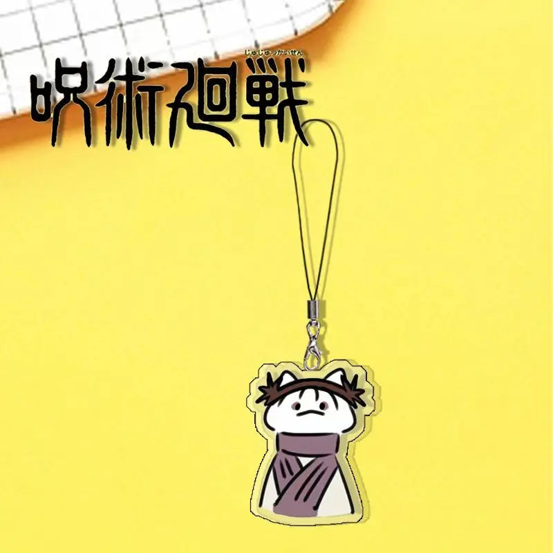 Anime Jujutsu Kaisen Itadori Yuji Satoru Gojo Suku Cartoon Cute Q Cat Keychain Backpack Pendant Mobile Phone Accessories Gifts
