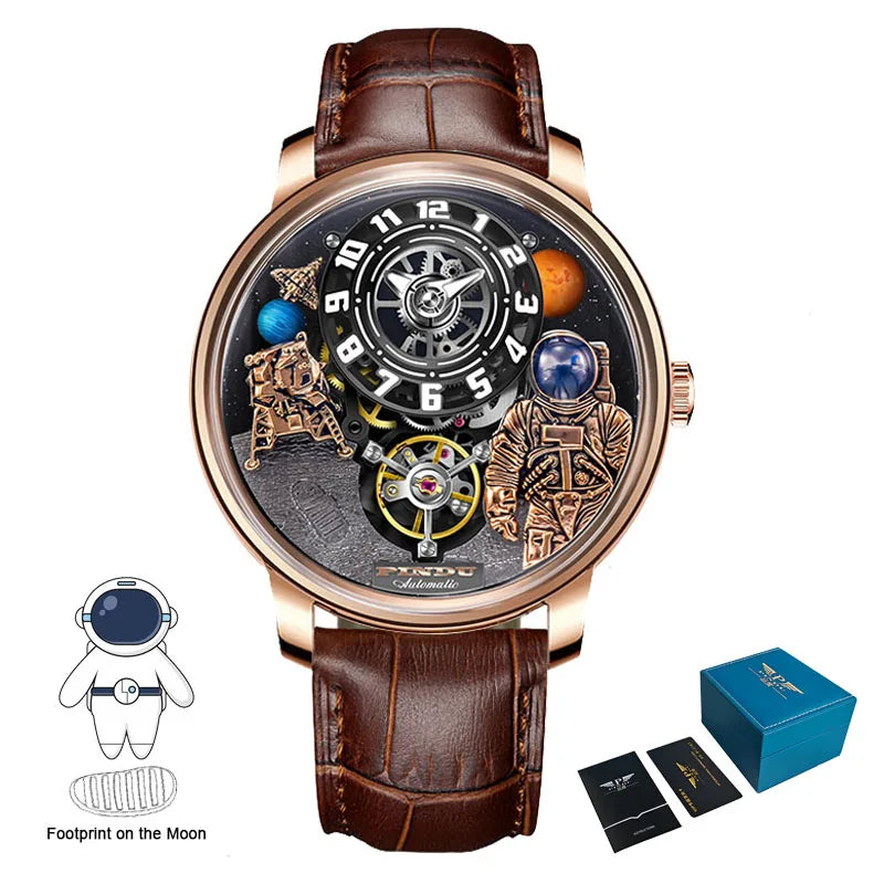 2025 PINDU Design Men Wristwatches Top Brand Luxury Robot Astronaut Space Series Watch Men Sapphire Luminous Waterproof Watches