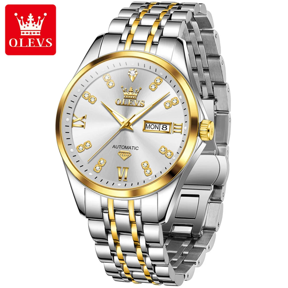 Diamond Calendar Watch - Dual Display Automatic