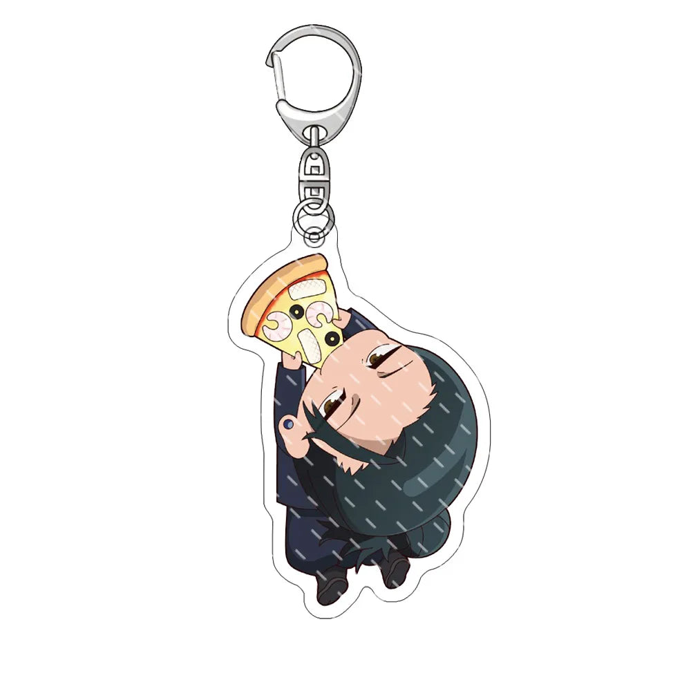 Anime Jujutsu Kaisen Pendant Keychain Car Key Chain Q Edition Satoru Gojo Key Ring Mobile Phone Bag Hanging Gift Edc Keyring