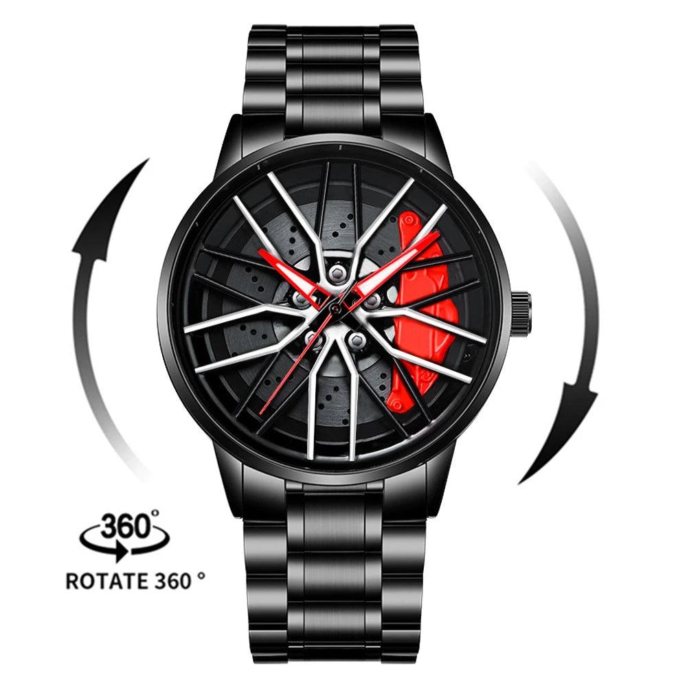Kaleidoscope Sharingan Rotary Dial Watch 3D Japanese Anime Dial Quartz Men's Watch Top Brand Luxury Waterproof Fashion Men Watch