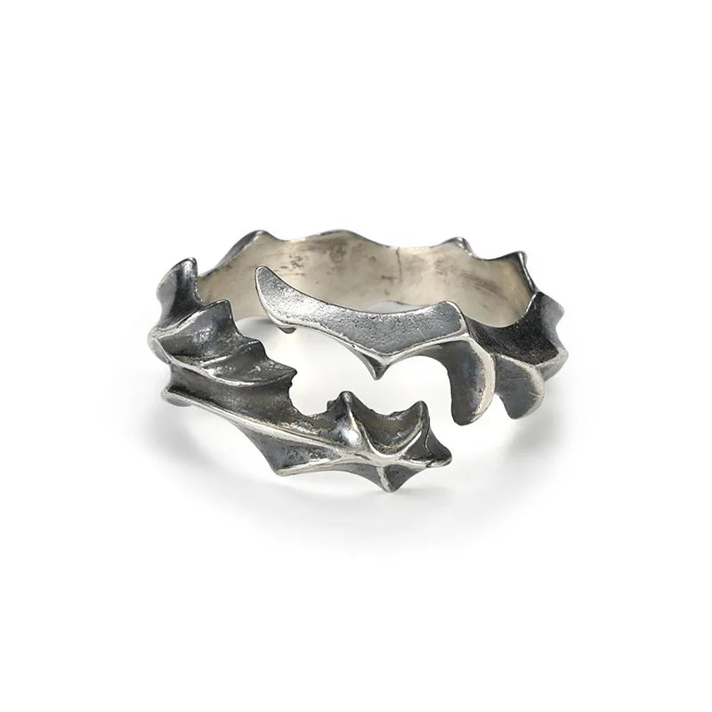 Retro Branch Vine Pattern Ring Men Jewelry New Arrival 925 Silver Open Creative Index Finger Accessories