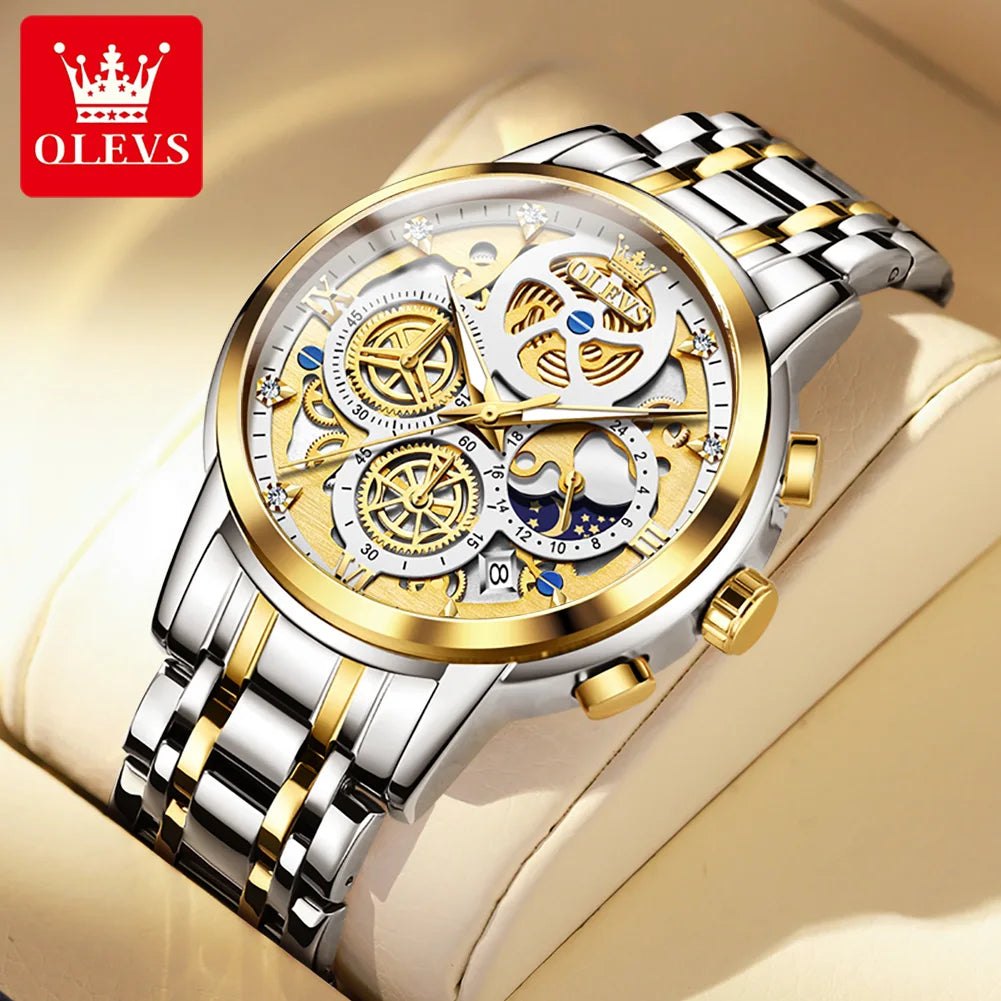 OLEVS Popular men watches fashion trendy 30m waterproof quartz watch for man date luminous Original brand Chronograph wristwatch