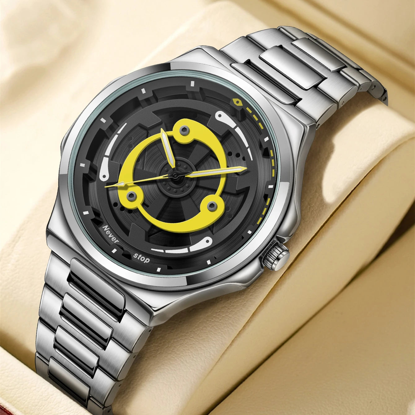 Kaleidoscope Sharingan Rotary Dial Watch 3D Japanese Anime Dial Quartz Men's Watch Top Brand Luxury Waterproof Fashion Men Watch