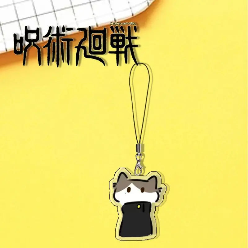 Anime Jujutsu Kaisen Itadori Yuji Satoru Gojo Suku Cartoon Cute Q Cat Keychain Backpack Pendant Mobile Phone Accessories Gifts