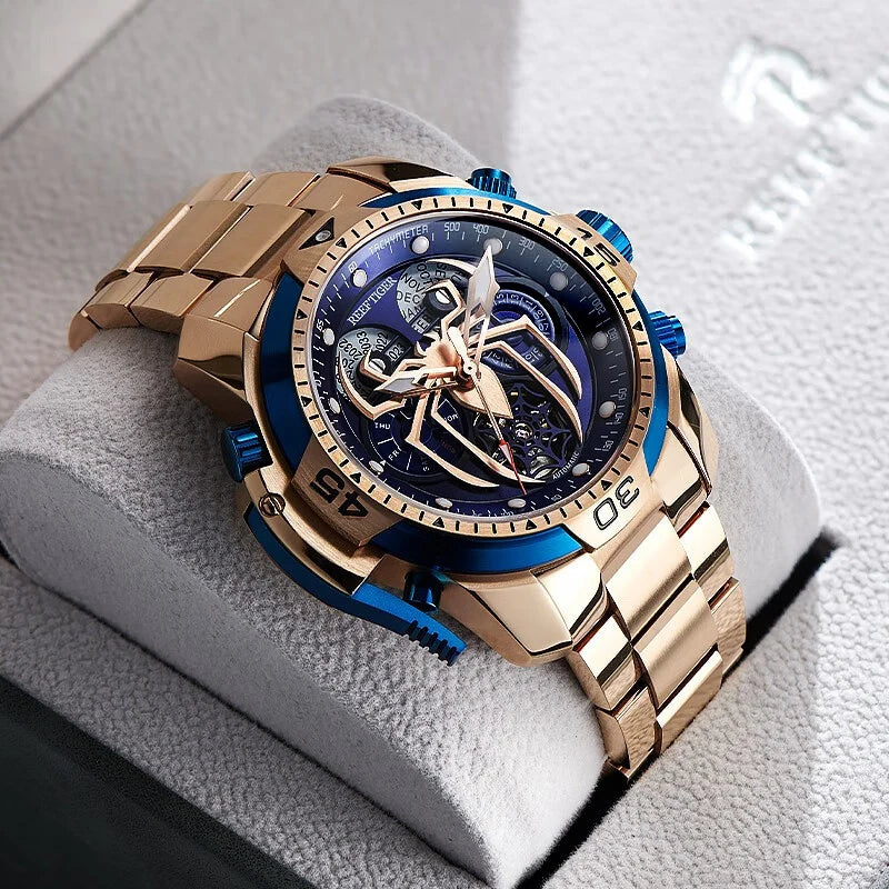 Reef Tiger/RT New Design Sport Automatic Watch Spider Dial with Year Month Perpetual Calendar Bracelet Watches RGA3532SP