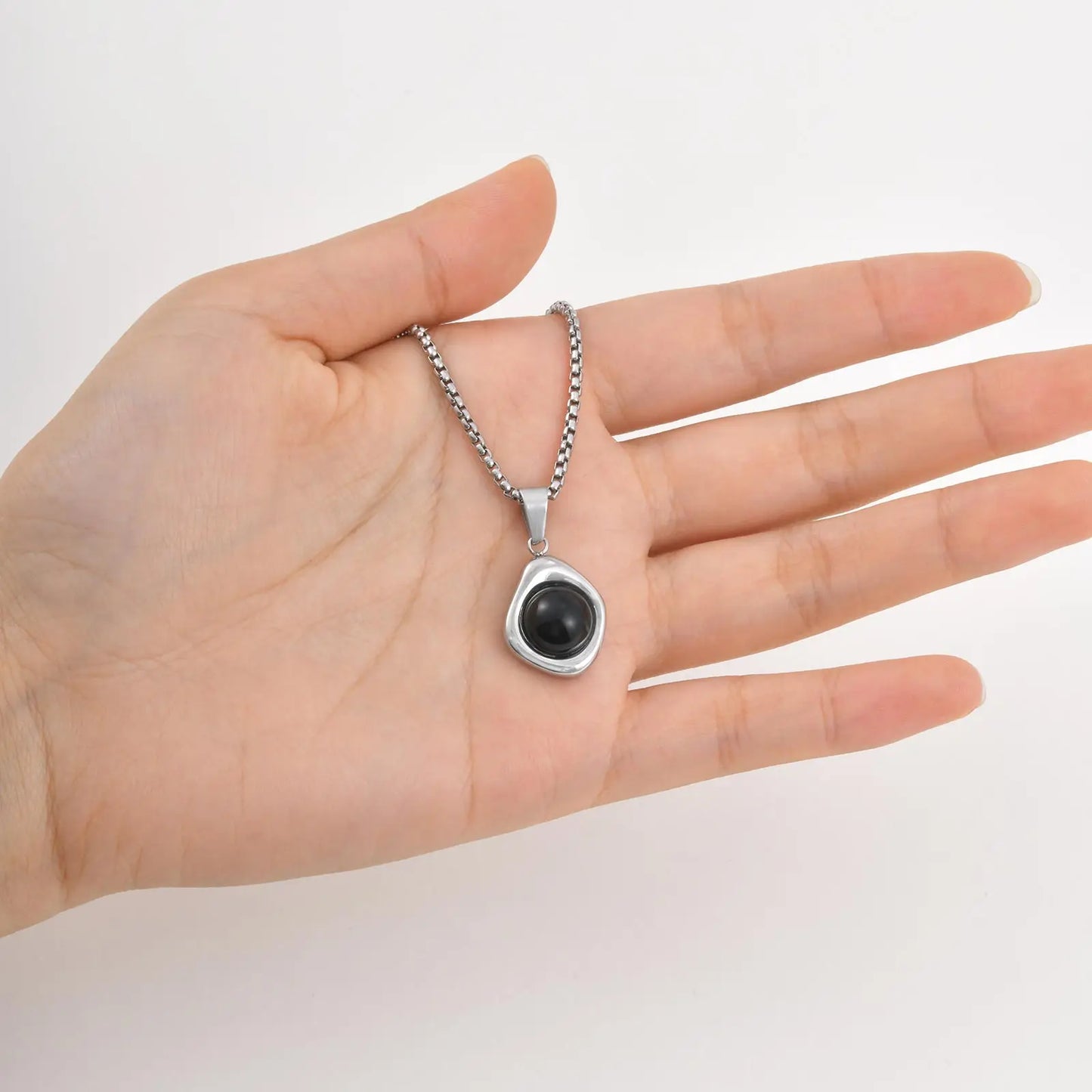 Stainless Steel Irregular Pendant Necklace for Men, Vintage Natural Agate Tiger Eye Stone Necklace, Fashion Punk Jewelry Gift