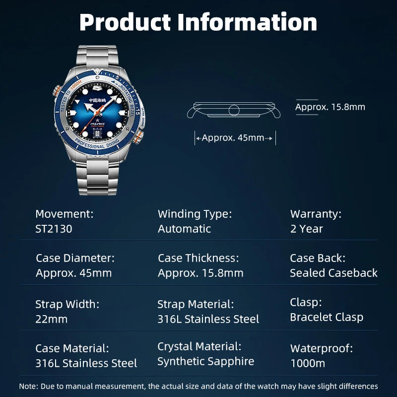 Professional Dive Watch - 1000M Sapphire