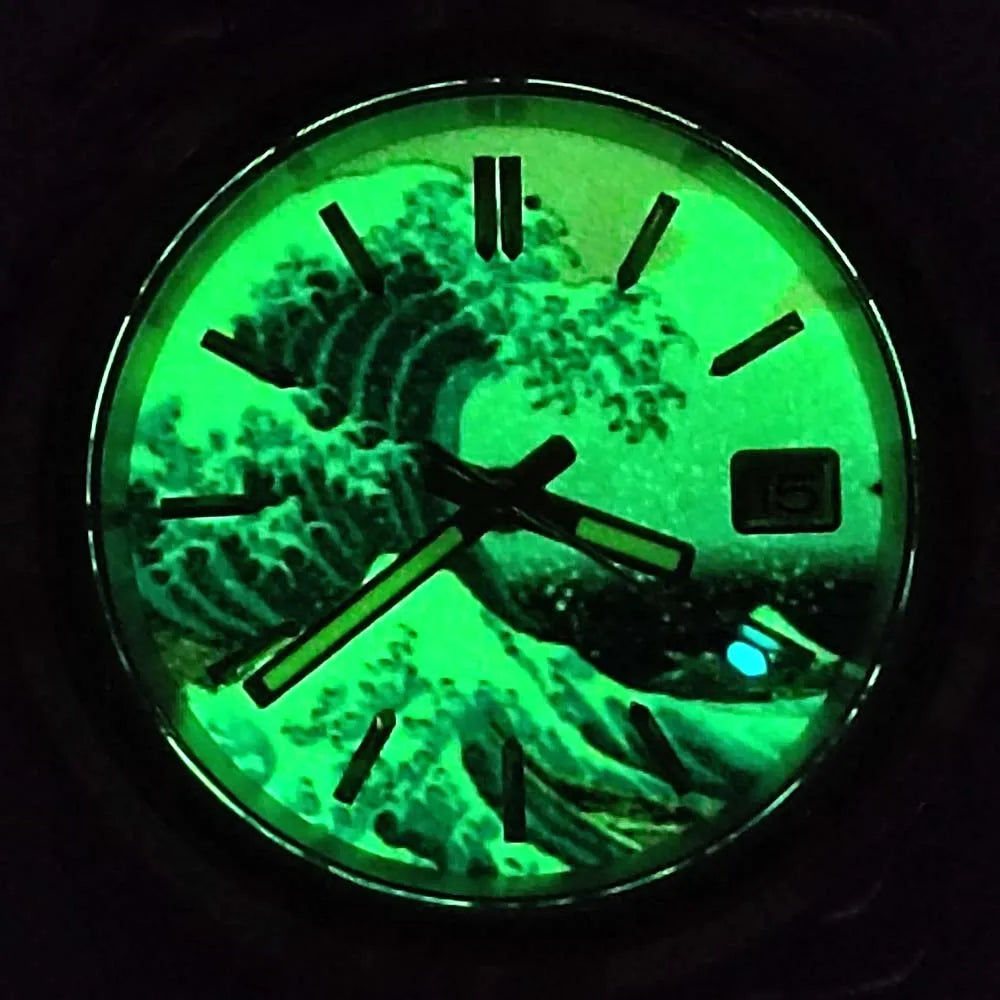 Luxury 40mm Kanagawa Luminous Dial NH35 Movement Men's Watch Automatic Mechanical Movement Sapphire Waterproof Casual Watch