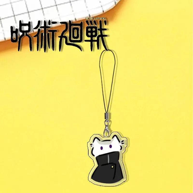 Anime Jujutsu Kaisen Itadori Yuji Satoru Gojo Suku Cartoon Cute Q Cat Keychain Backpack Pendant Mobile Phone Accessories Gifts
