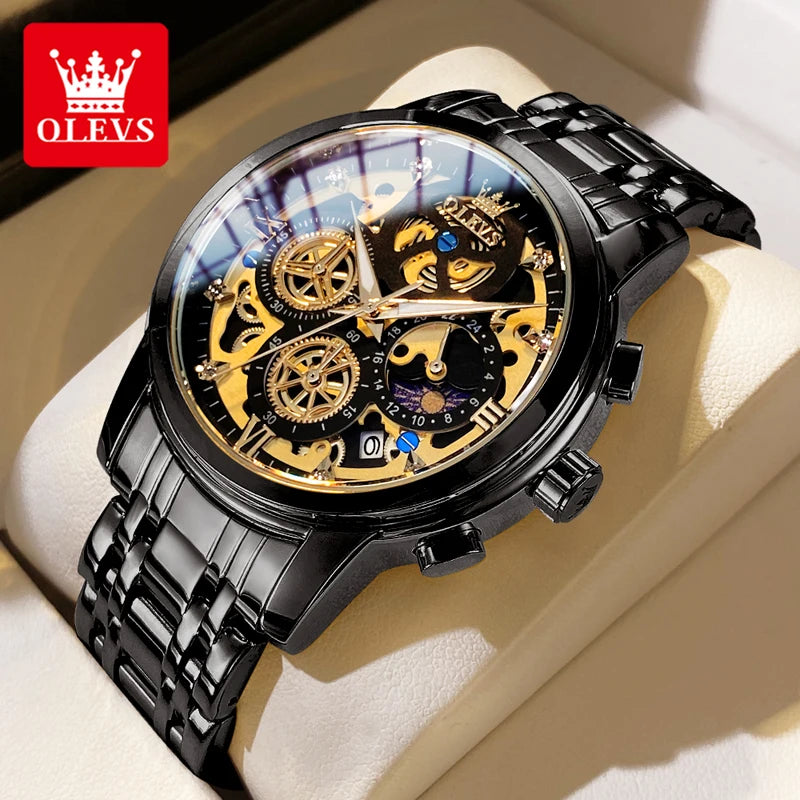 OLEVS Popular men watches fashion trendy 30m waterproof quartz watch for man date luminous Original brand Chronograph wristwatch