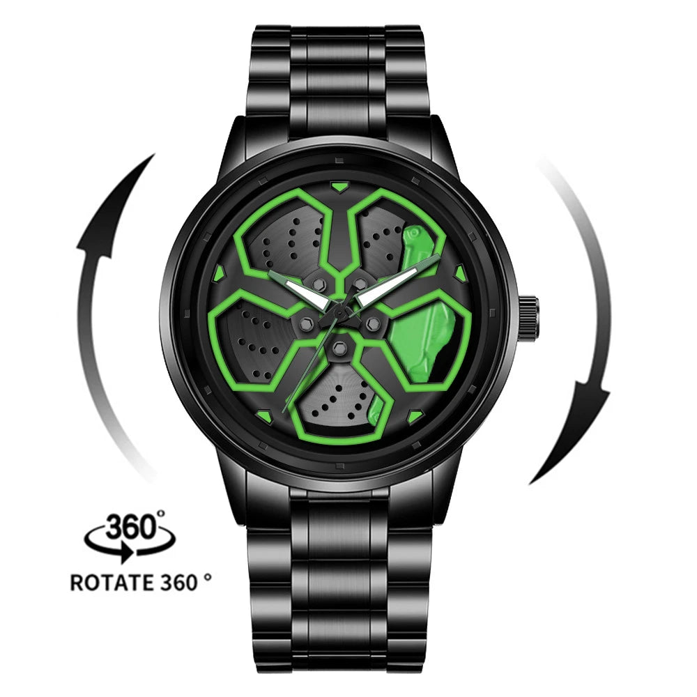 Kaleidoscope Sharingan Rotary Dial Watch 3D Japanese Anime Dial Quartz Men's Watch Top Brand Luxury Waterproof Fashion Men Watch