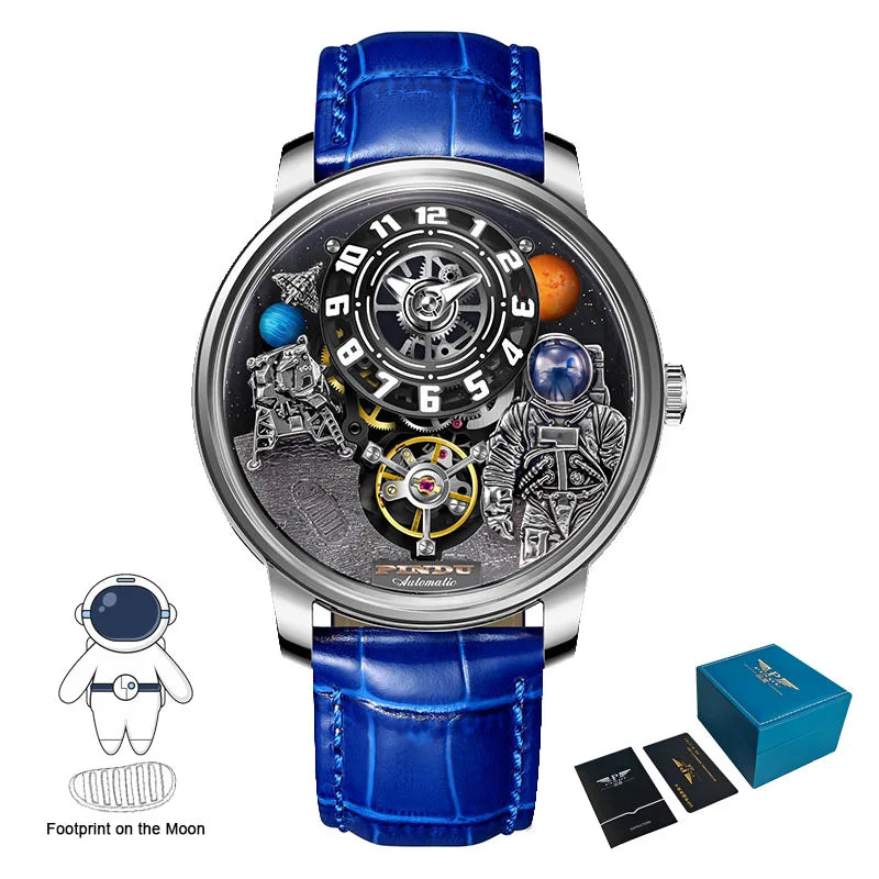 2025 PINDU Design Men Wristwatches Top Brand Luxury Robot Astronaut Space Series Watch Men Sapphire Luminous Waterproof Watches