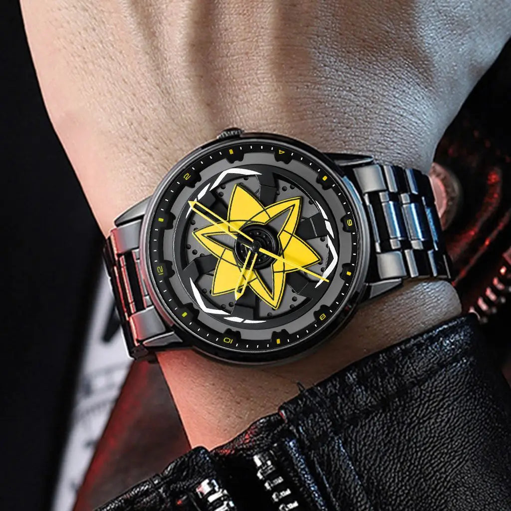 Kaleidoscope Sharingan Rotary Dial Watch 3D Japanese Anime Dial Quartz Men's Watch Top Brand Luxury Waterproof Fashion Men Watch